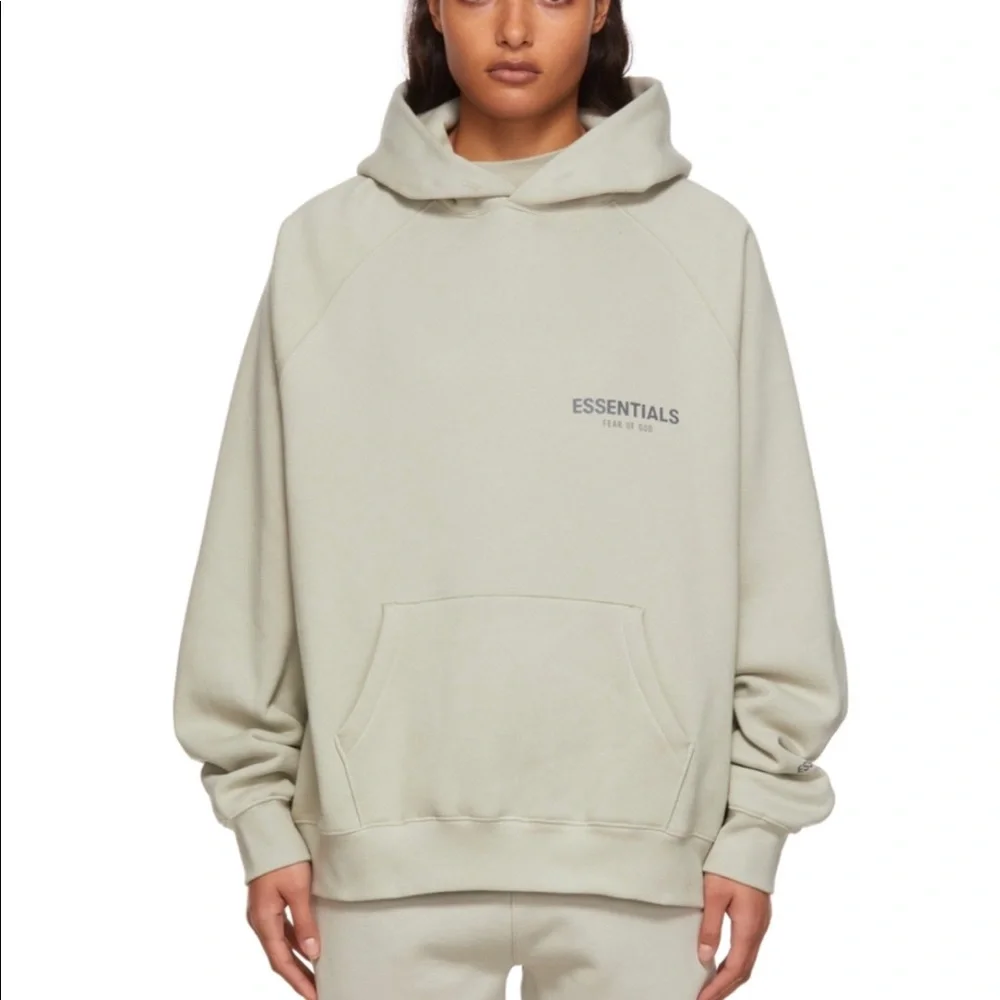 SOLD LINDA Fear of God UNISEX Green / Concrete hoodie receipt avail LAST ONE - Picture 8 of 8